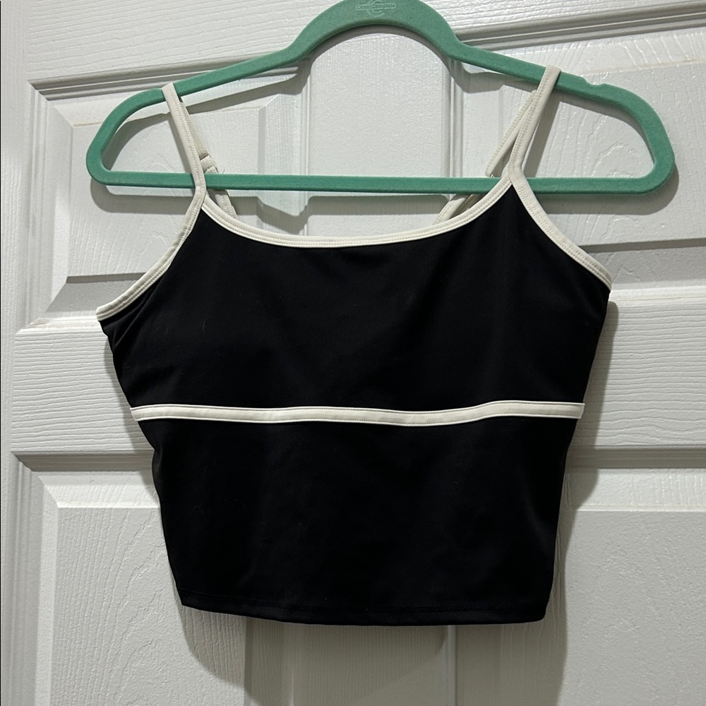 Z Supply Black Cami with Cream Contrast Trim large